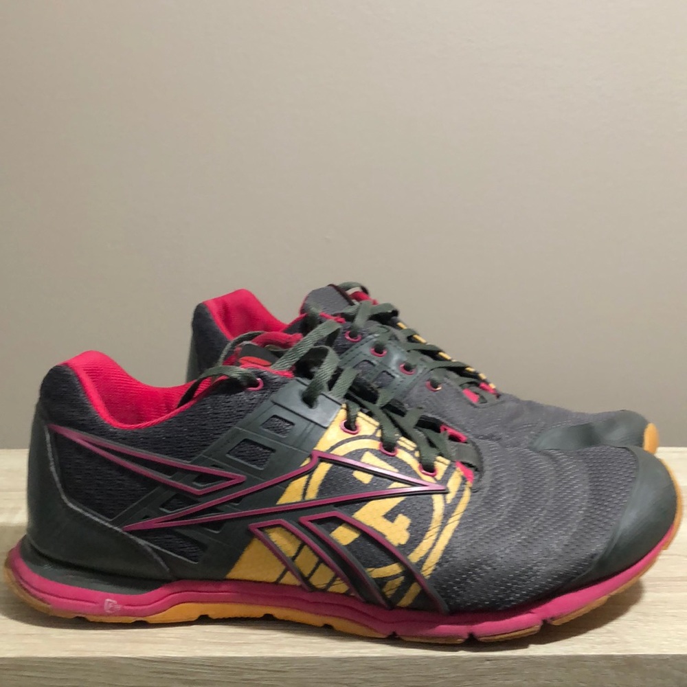 REEBOK CROSSFIT GRAY ORANGE PINK SHOES